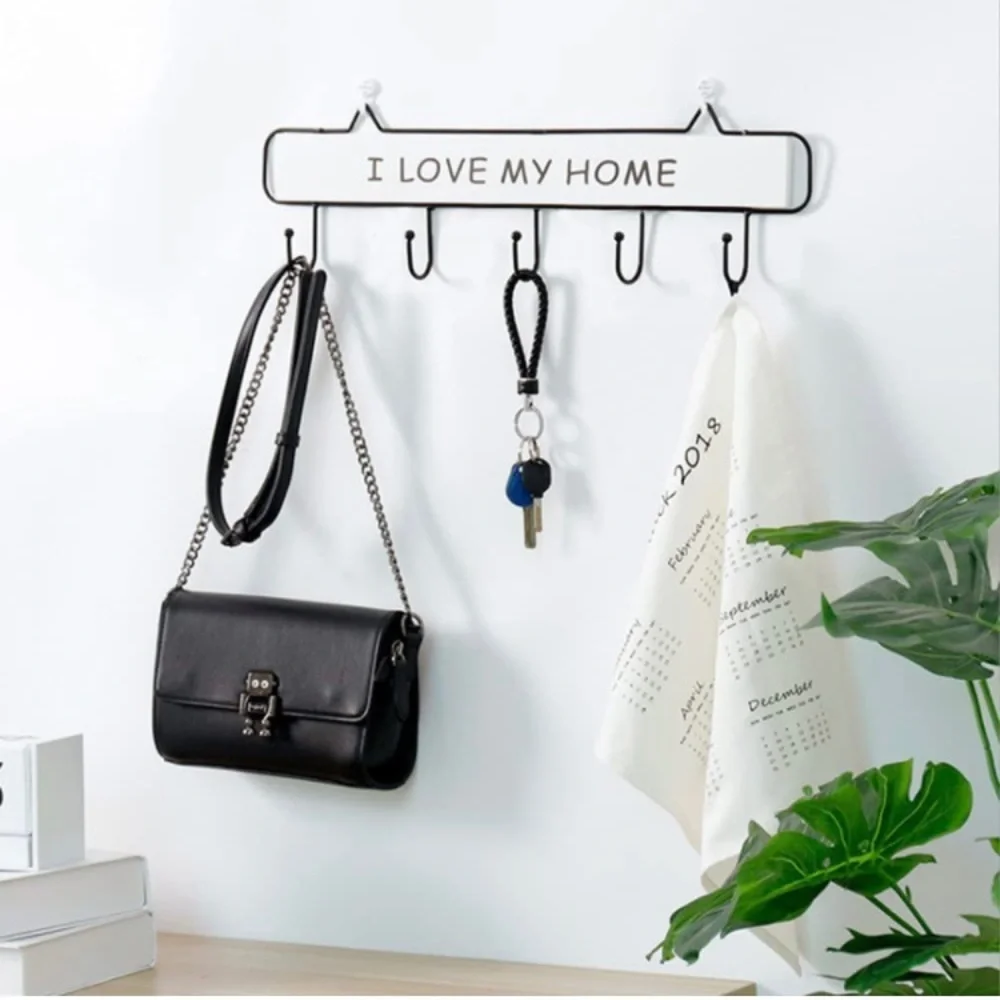 Wall Mounted Key Holder, Wooden Retro Farmhouse Wall Decorative Rack- White NWT